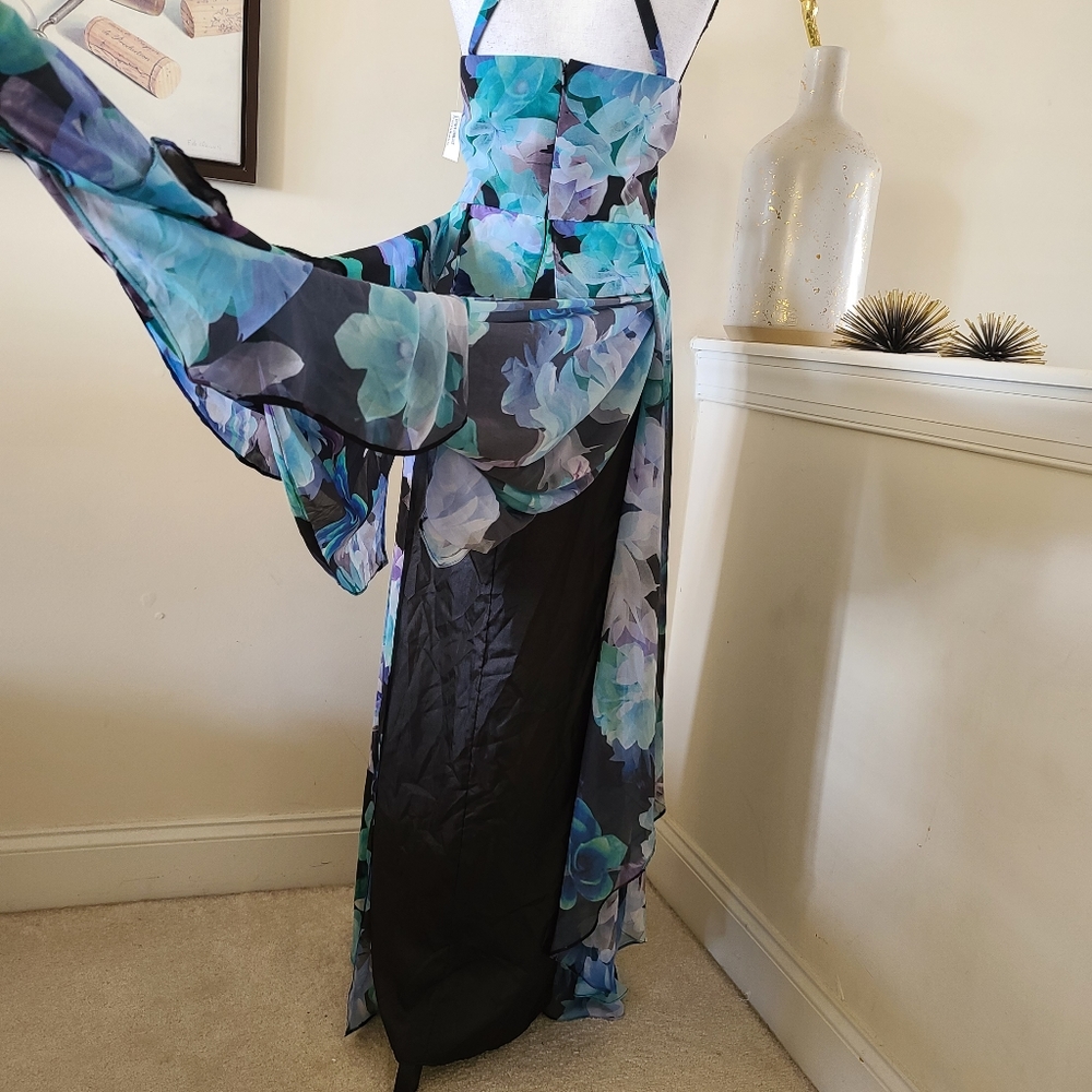 🔥 Aqua Tropical Layered Formal Dress - Picture 3 of 13